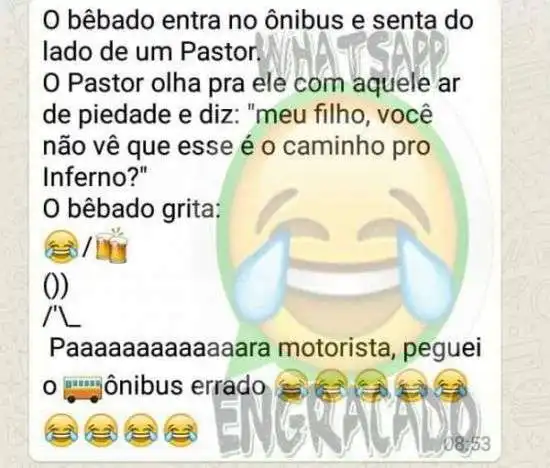 Piada de bêbado no ônibus