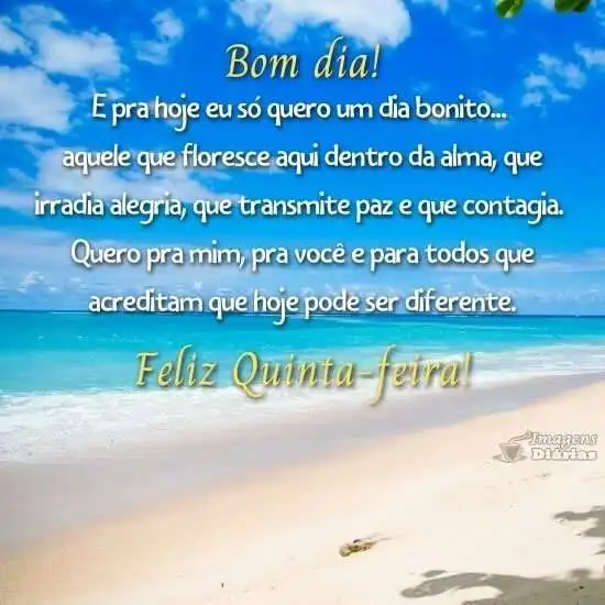 Bom dia e feliz quinta-feira