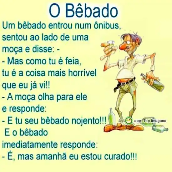 Piada de bêbado no ônibus