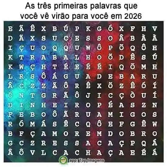 Ache três palavras para 2025