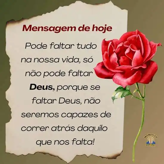 Só não pode faltar Deus