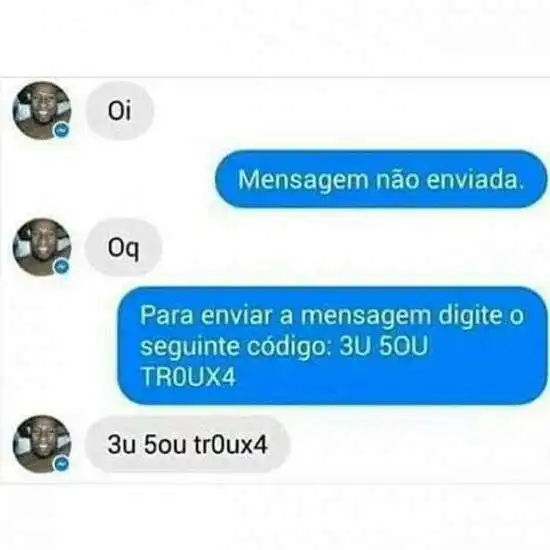 mensagem não enviada