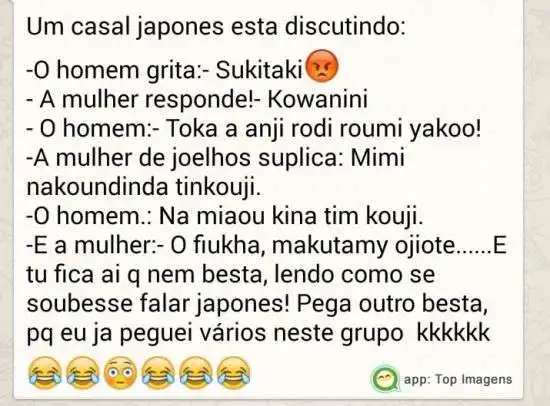 Casal japonês discutindo