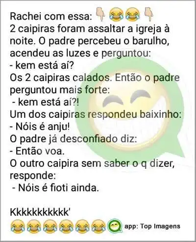 Piada de caipira na igreja