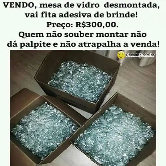 Vendo mesa de vidro desmontada