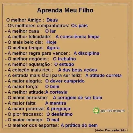 Aprenda meu filho