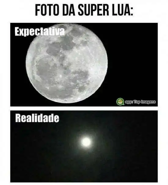 Expectativa e realidade da super lua