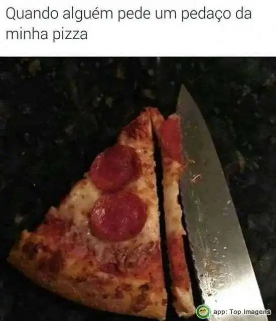 Pedindo pedaço de pizza
