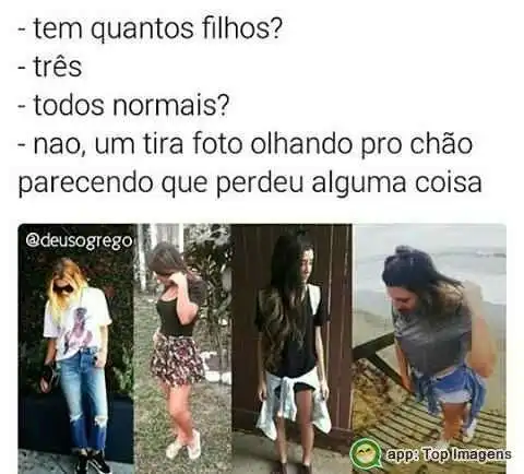 Tira foto olhando pro chão