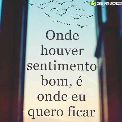 Onde houver sentimento bom