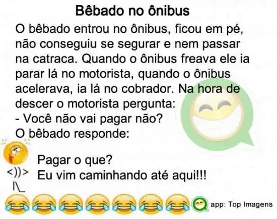 Piada de bêbado no ônibus