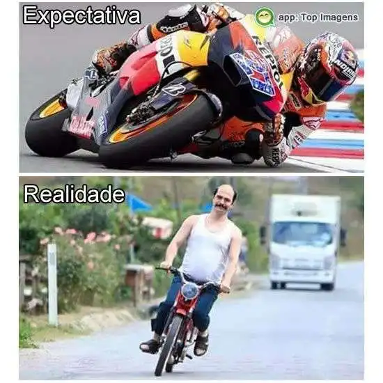 Andando de moto expectativa e realidade