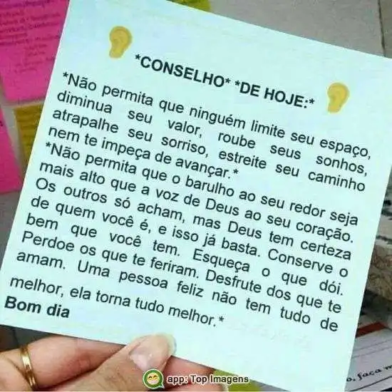 Conselho de hoje