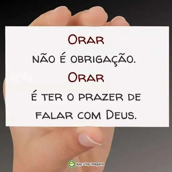 Orar não é obrigação