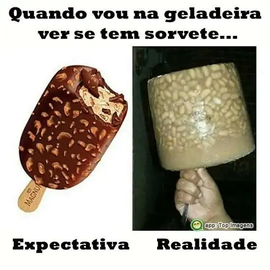 Quando vejo se tem sorvete