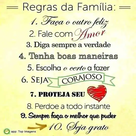 Regras da família