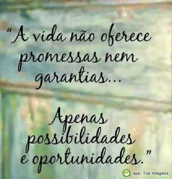 A vida não oferece promessas