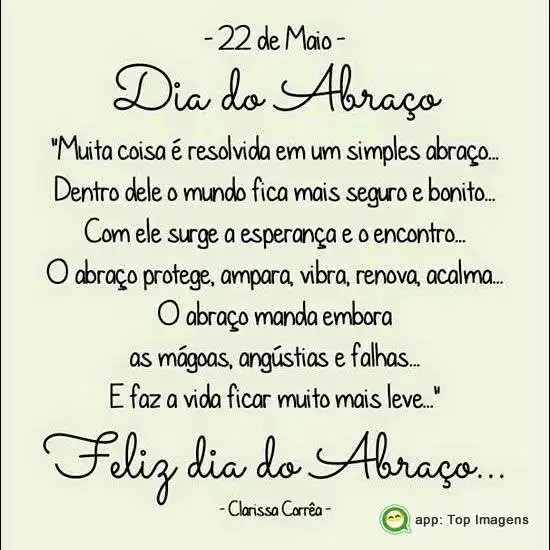 Feliz dia do abraço