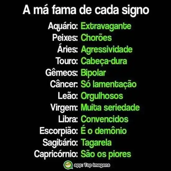 Má fama de cada signo