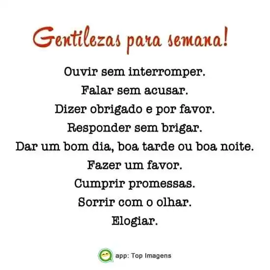 Gentilezas para a semana