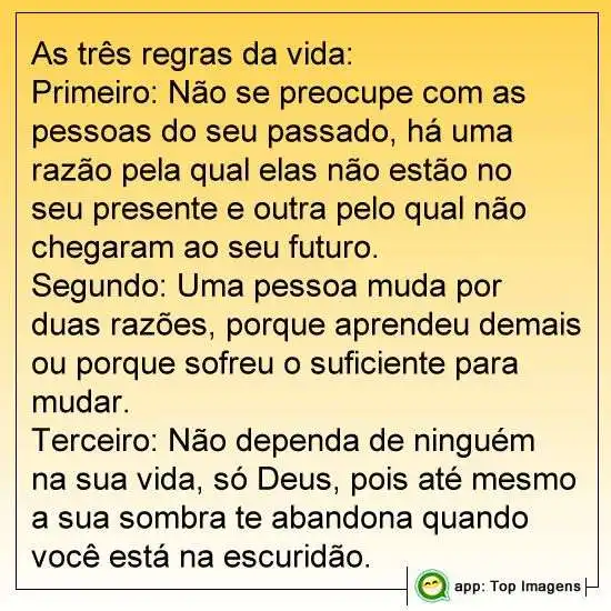 Três regras da vida