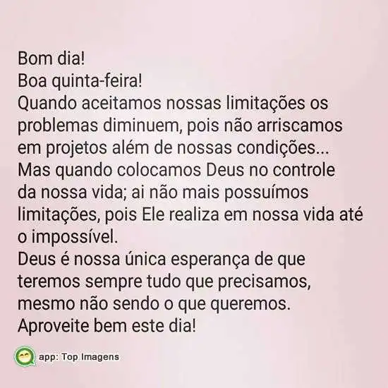 Bom dia quinta-feira