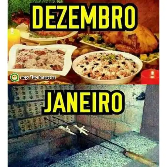 Comida em dezembro e janeiro