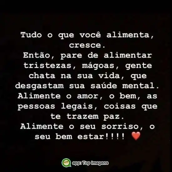 Tudo o que você alimenta