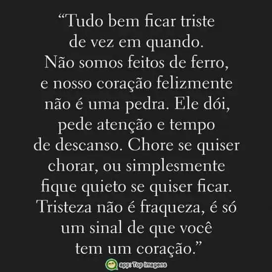 Tudo bem ficar triste