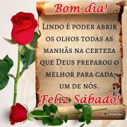 Bom dia e feliz sábado
