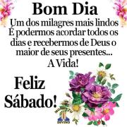 Bom dia e feliz sábado