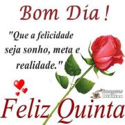 Bom dia e feliz quinta-feira