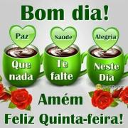 Bom dia e feliz quinta-feira